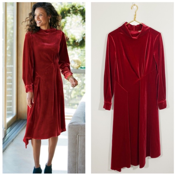 Soft Surroundings Dresses Soft Surroundings 8 Red Velvet Midi Dress